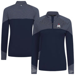 Minnesota Twins Levelwear Women's Classic Stripes Insignia 2.0 Raglan Quarter-Zip Top - Navy