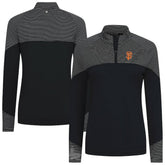 San Francisco Giants Levelwear Women's Classic Stripes Insignia 2.0 Raglan Quarter-Zip Top - Black