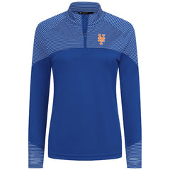 New York Mets Levelwear Women's Classic Stripes Insignia 2.0 Raglan Quarter-Zip Top - Royal