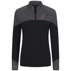 Arizona Diamondbacks Levelwear Women's Classic Stripes Insignia 2.0 Raglan Quarter-Zip Top - Black