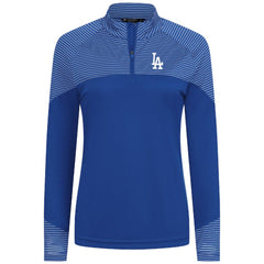 Los Angeles Dodgers Levelwear Women's Classic Stripes Insignia 2.0 Raglan Quarter-Zip Top - Royal