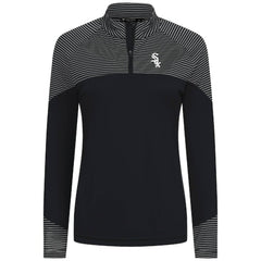 Chicago White Sox Levelwear Women's Classic Stripes Insignia 2.0 Raglan Quarter-Zip Top - Black