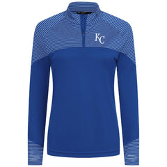 Kansas City Royals Levelwear Women's Classic Stripes Insignia 2.0 Raglan Quarter-Zip Top - Royal