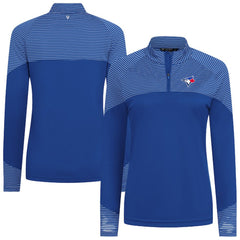 Toronto Blue Jays Levelwear Women's Classic Stripes Insignia 2.0 Raglan Quarter-Zip Top - Royal