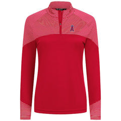 Los Angeles Angels Levelwear Women's Classic Stripes Insignia 2.0 Raglan Quarter-Zip Top - Red