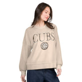 Chicago Cubs G-III 4Her by Carl Banks Women's Oversized Vet II Sweatshirt - Sand