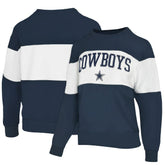Dallas Cowboys Lauren James Women's Bling Colorblock Terry Sweatshirt - Navy for sale
