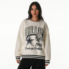 Dallas Cowboys The Wild Collective Women's Oversized Vintage French Terry Sweatshirt - Cream online