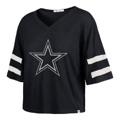 Dallas Cowboys '47 Women's Premier Scout Cropped V-Neck T-Shirt - Navy discount