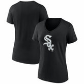 Chicago White Sox Women's Logo V-Neck T-Shirt - Black