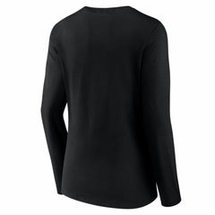 Pittsburgh Pirates Women's Logo Long Sleeve V-Neck T-Shirt - Black