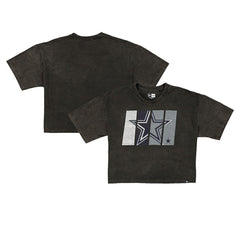 Dallas Cowboys New Era Women's Boxy Cropped Sport Night Mineral Wash T-Shirt - Black online