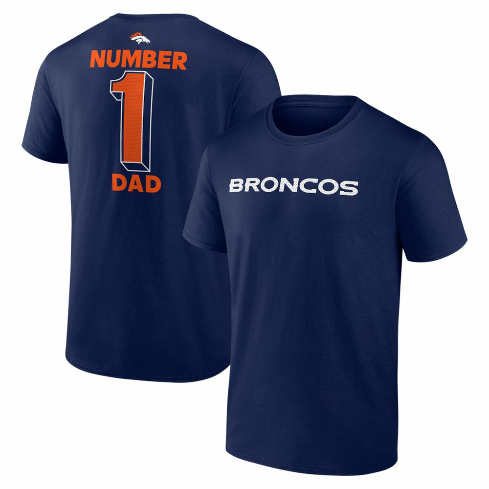 Denver Broncos #1 Dad Jersey T-Shirt - Navy outlet