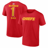 Kansas City Chiefs #1 Dad Jersey T-Shirt - Red for sale
