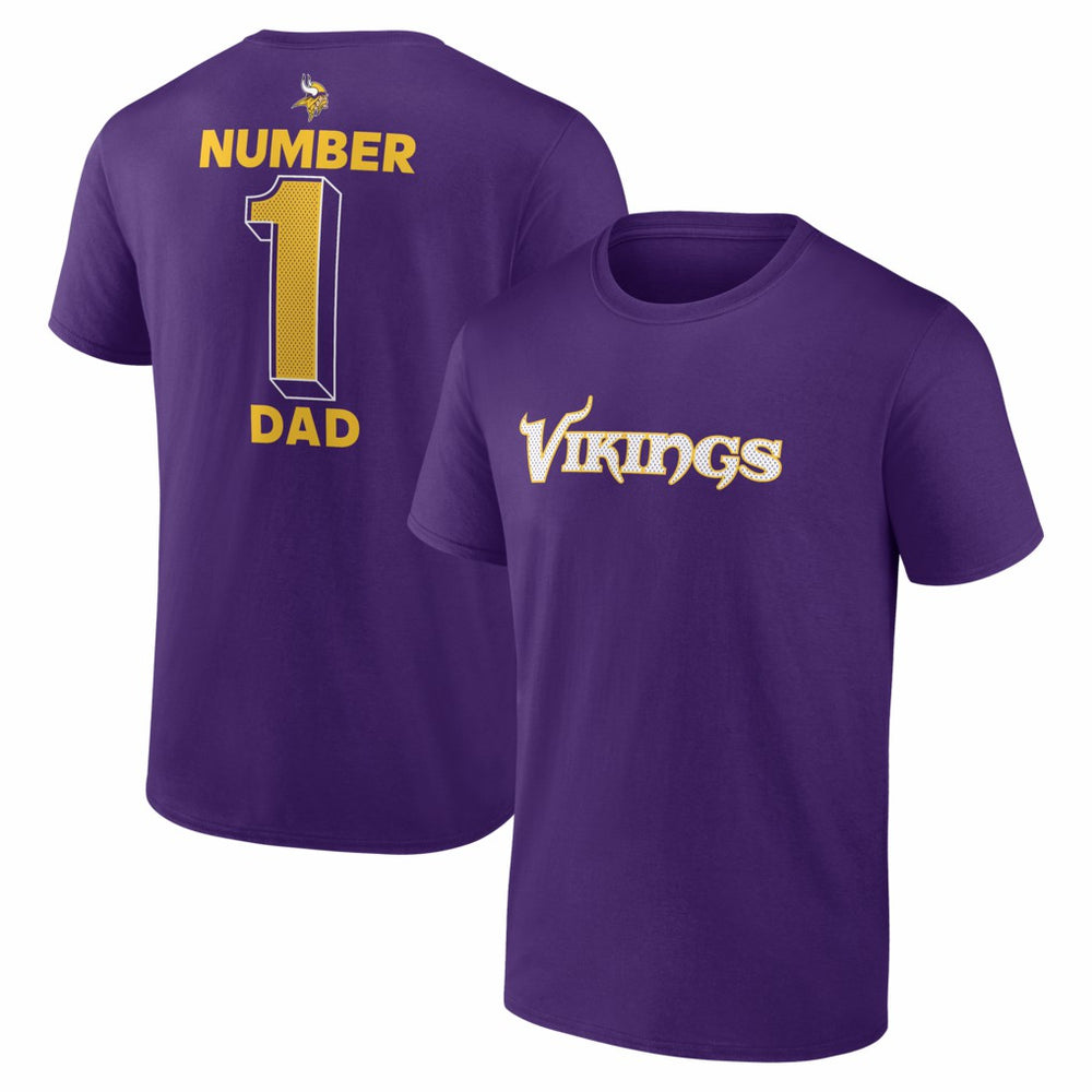Minnesota Vikings #1 Dad Jersey T-Shirt - Purple cheap
