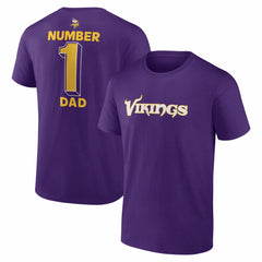 Minnesota Vikings #1 Dad Jersey T-Shirt - Purple cheap