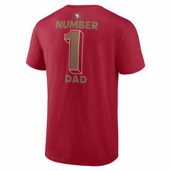 San Francisco 49ers #1 Dad Jersey T-Shirt - Scarlet discount