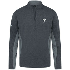 Philadelphia Phillies Levelwear Waffle Insignia 2.0 Quarter-Zip Pullover - Heather Black
