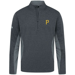 Pittsburgh Pirates Levelwear Waffle Insignia 2.0 Quarter-Zip Pullover - Heather Black