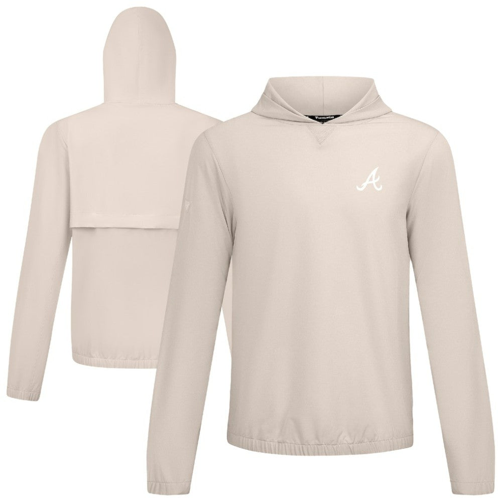 Atlanta Braves Levelwear Action Insignia 2.0 Pullover Hoodie - Khaki