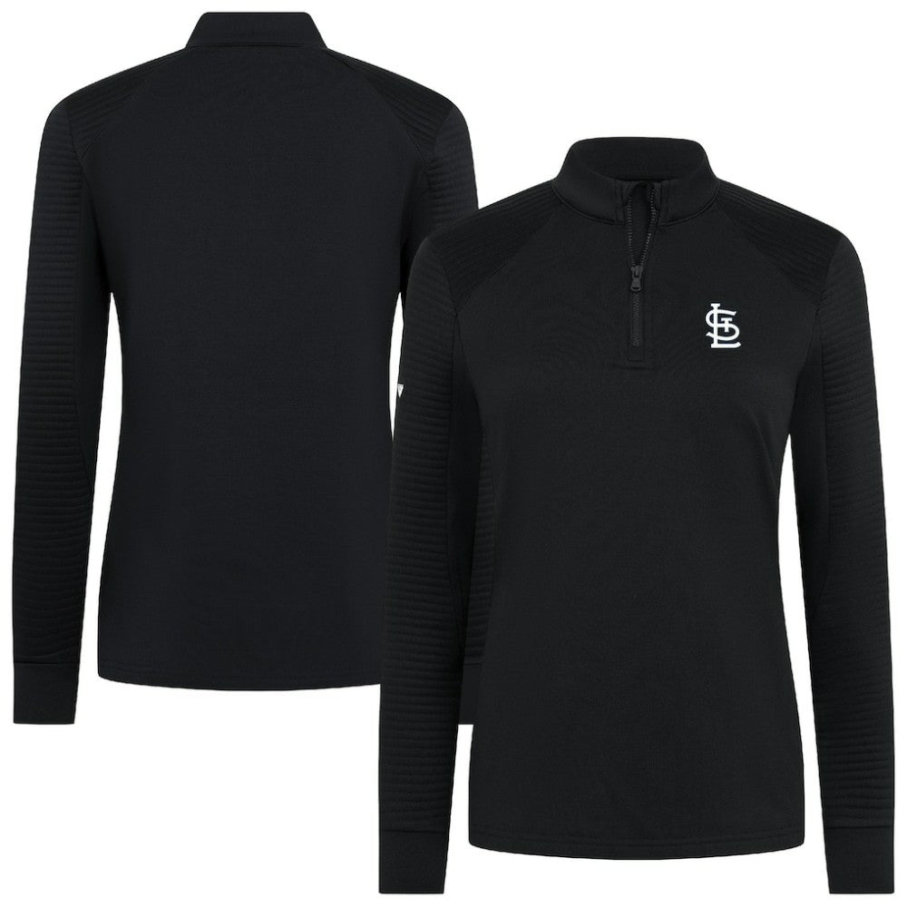 St. Louis Cardinals Levelwear Women's Power Insignia 2.0 Quarter-Zip Pullover Top - Black