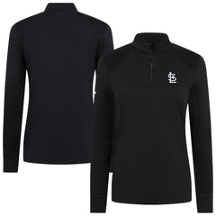 St. Louis Cardinals Levelwear Women's Power Insignia 2.0 Quarter-Zip Pullover Top - Black