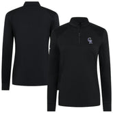 Colorado Rockies Levelwear Women's Power Insignia 2.0 Quarter-Zip Pullover Top - Black