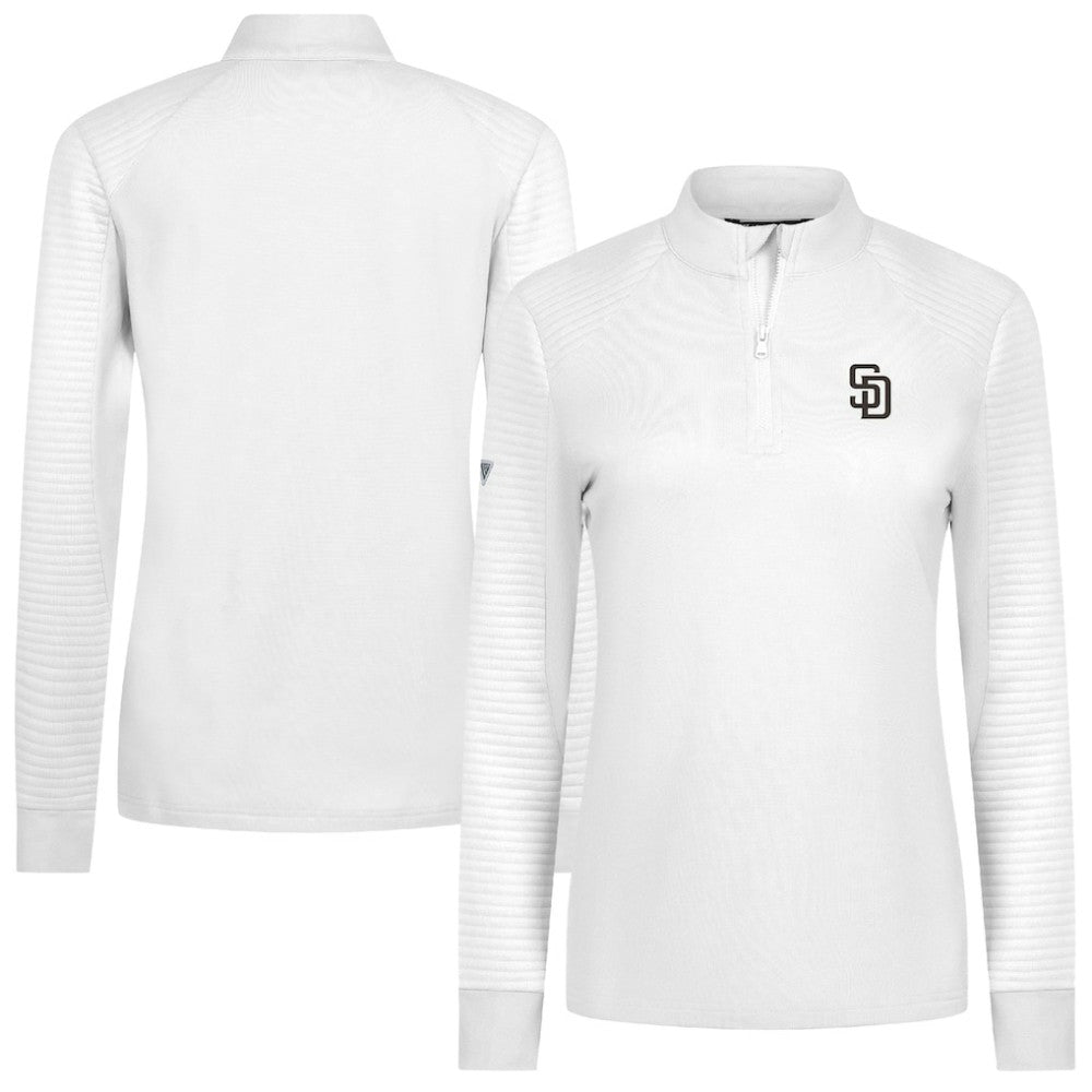 San Diego Padres Levelwear Women's Power Insignia 2.0 Quarter-Zip Pullover Top - White