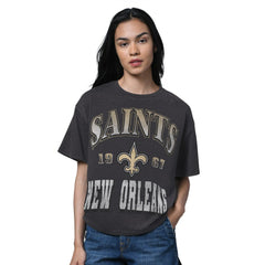 New Orleans Saints Starter Women's Oversized Hall of Fame T-Shirt - Heather Black for sale
