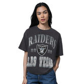 Las Vegas Raiders Starter Women's Oversized Hall of Fame T-Shirt - Heather Black sale