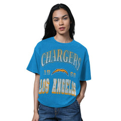 Los Angeles Chargers Starter Women's Oversized Hall of Fame T-Shirt - Heather Powder Blue discount