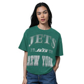 New York Jets Starter Women's Oversized Hall of Fame T-Shirt - Heather Green cheap
