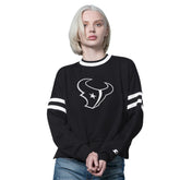 Houston Texans Starter Women's Rally Drop Shoulder Cropped Sweatshirt - Black discount
