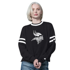 Minnesota Vikings Starter Women's Rally Drop Shoulder Cropped Sweatshirt - Black on sale