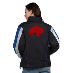 Buffalo Bills Starter Women's Thursday Night Gridiron Half-Zip Jacket - Black/Royal on sale