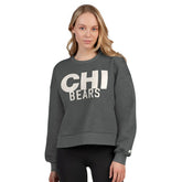 Chicago Bears Starter Women's Show Up Cropped Fleece Pullover Sweatshirt - Heather Gray outlet