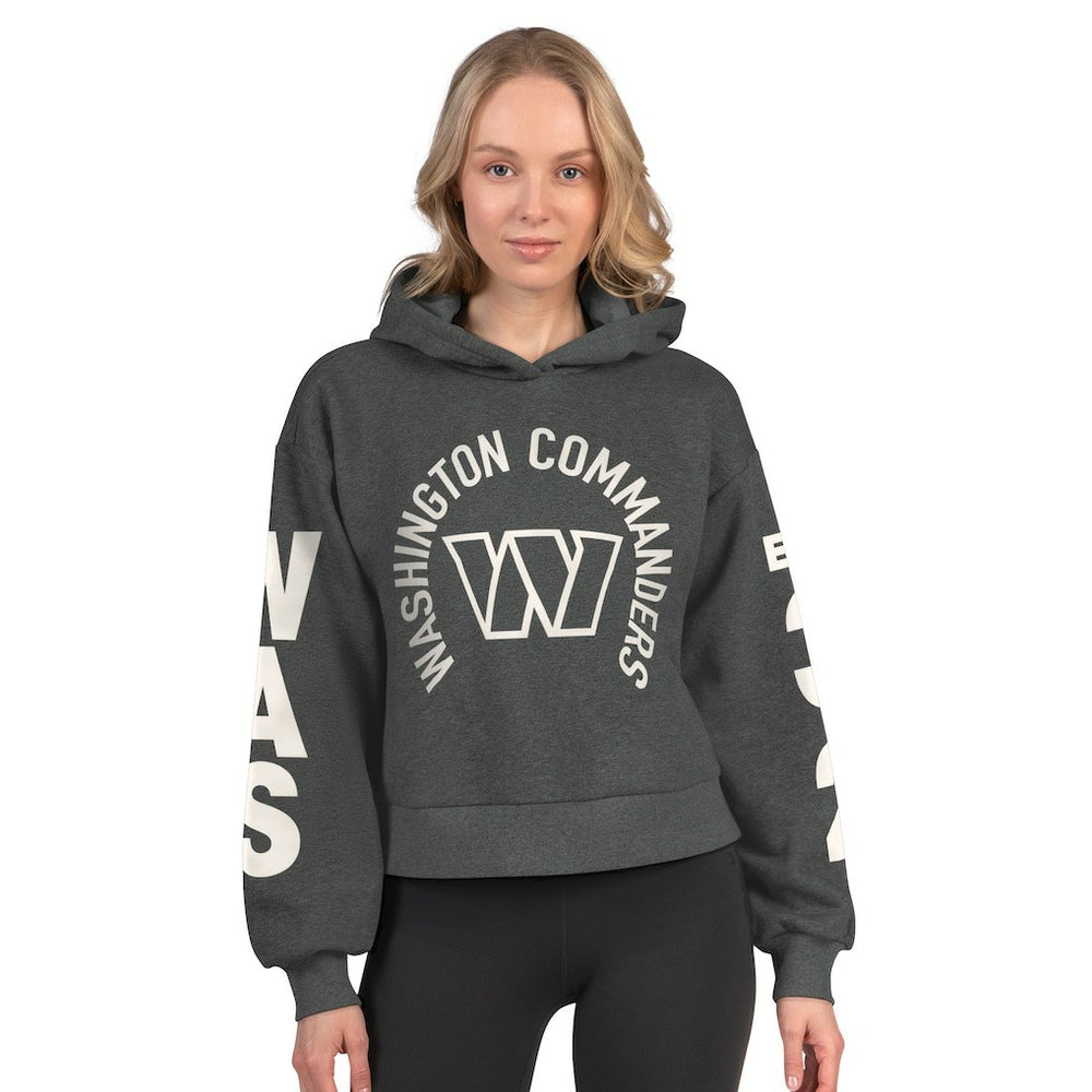 Washington Commanders Starter Women's Star Player Cropped Fleece Pullover Hoodie - Heather Charcoal outlet