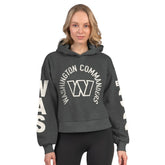 Washington Commanders Starter Women's Star Player Cropped Fleece Pullover Hoodie - Heather Charcoal outlet