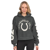 Indianapolis Colts Starter Women's Star Player Cropped Fleece Pullover Hoodie - Heather Charcoal online