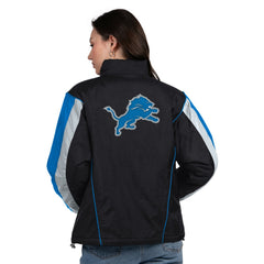 Detroit Lions Starter Women's Thursday Night Gridiron Half-Zip Jacket - Black/Blue online