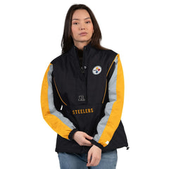 Pittsburgh Steelers Starter Women's Thursday Night Gridiron Half-Zip Jacket - Black/Gold cheap