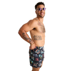 Miami Dolphins Chubbies The Neon 5.5" Classic Lined Swim Trunks - Black on sale