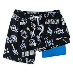 Detroit Lions Chubbies The Neon 5.5" Classic Lined Swim Trunks - Black cheap