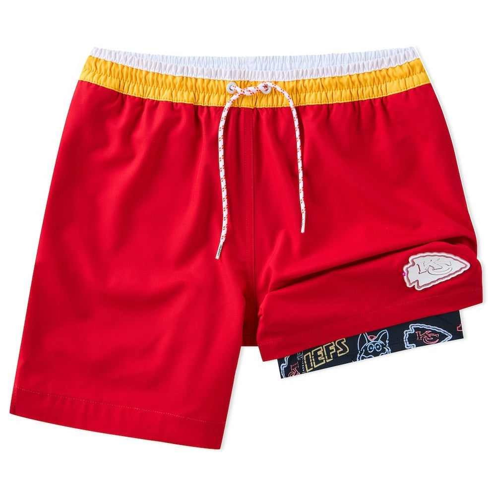 Kansas City Chiefs Chubbies 5.5" Classic Lined Swim Trunks - Red on sale
