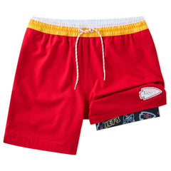 Kansas City Chiefs Chubbies 5.5" Classic Lined Swim Trunks - Red on sale