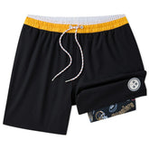 Pittsburgh Steelers Chubbies 5.5" Classic Lined Swim Trunks - Black on sale