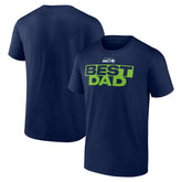Seattle Seahawks Best Dad Father's Day T-Shirt - College Navy for sale