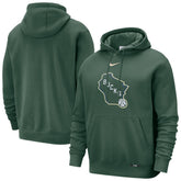 Milwaukee Bucks 2025/26 City Edition Essential Logo Remix Hoodie - Hunter Green | Nike outlet