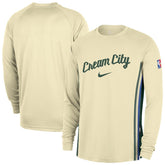 Milwaukee Bucks 2025/26 City Edition Authentic Pregame Dri-FIT Long Sleeve Shooting T-Shirt - Cream | Nike discount