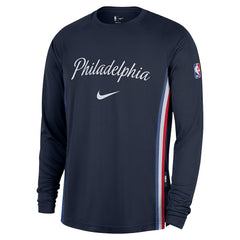 Philadelphia 76ers 2025/26 City Edition Authentic Pregame Dri-FIT Long Sleeve Shooting T-Shirt - Navy | Nike discount